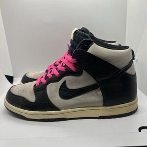 Nike Dunk High Light Bone Mens 11 White Black Shoes Sneakers 407920-010